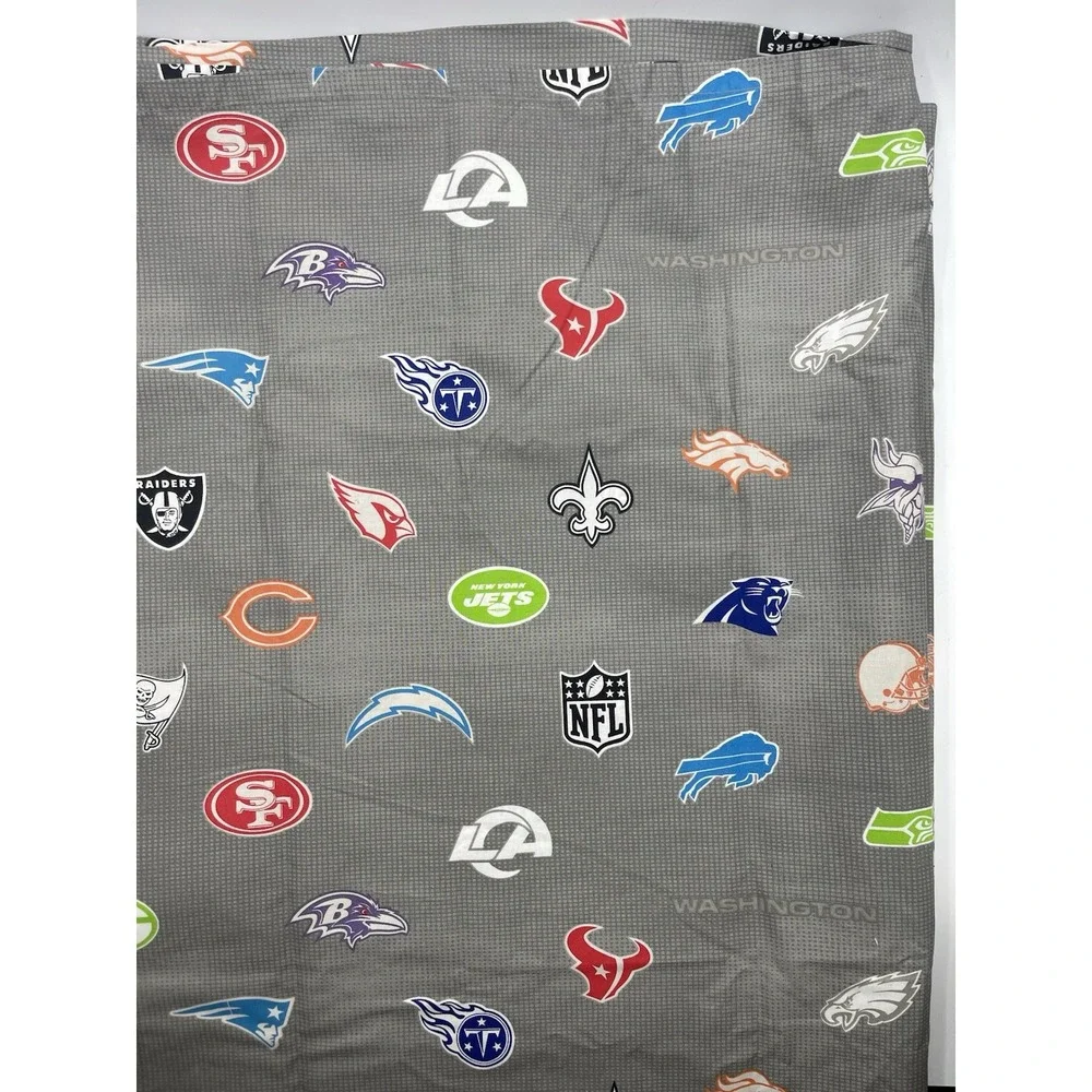 Pottery Barn Teen NFL Team Logos Twin XL Flat Sheet Bedding Football 100% Cotton